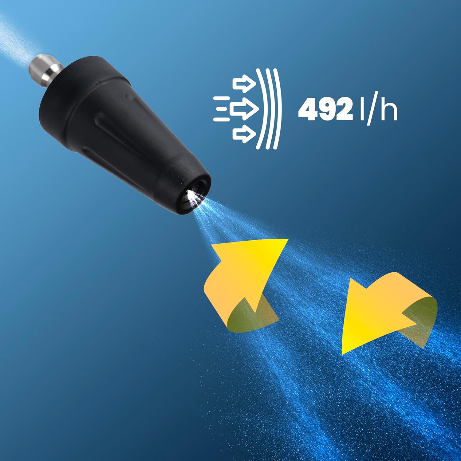 Lehmann LGAPW-3019 Idropulitrice Professionale con Motore a Induzione, 3000 W, Funzione di Aspirazione, Portata 492 l/h, Tubo da 12 Metri, Pulitore per Superfici Compatto con Serbatoio Detergente e Accessori