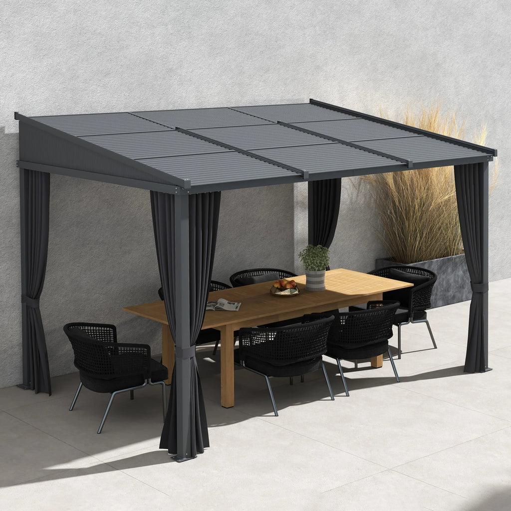 Outsunny Pergola Tettoia Scorrevoli Metallo