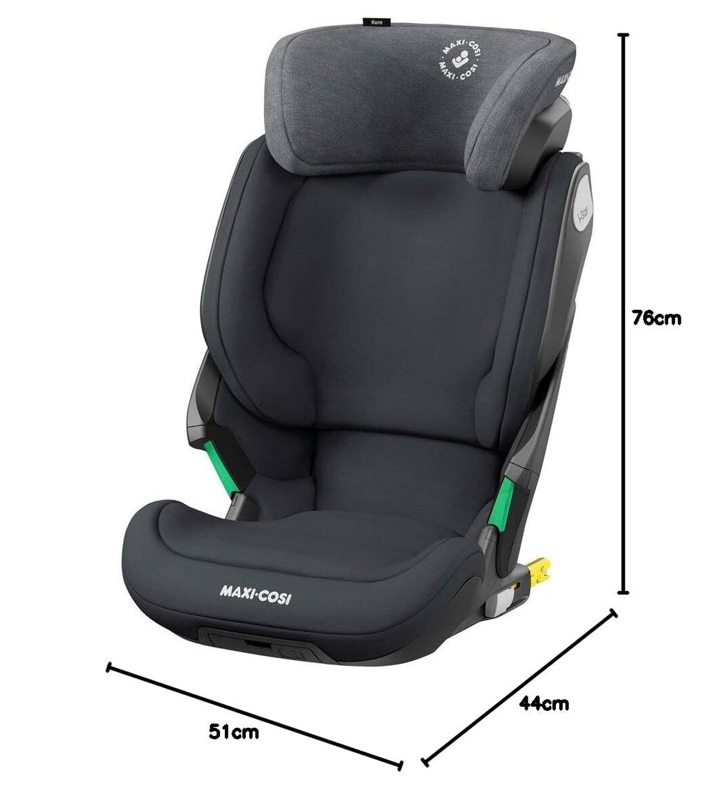 Maxi-Cosi Kore i-Size Seggiolino Auto, 3,5–12 anni, 100–150 cm, Seggiolino ISOFIX, Altezza/larghezza regolabile, Side Protection System Plus, Installazione facile e veloce, Authentic Graphite