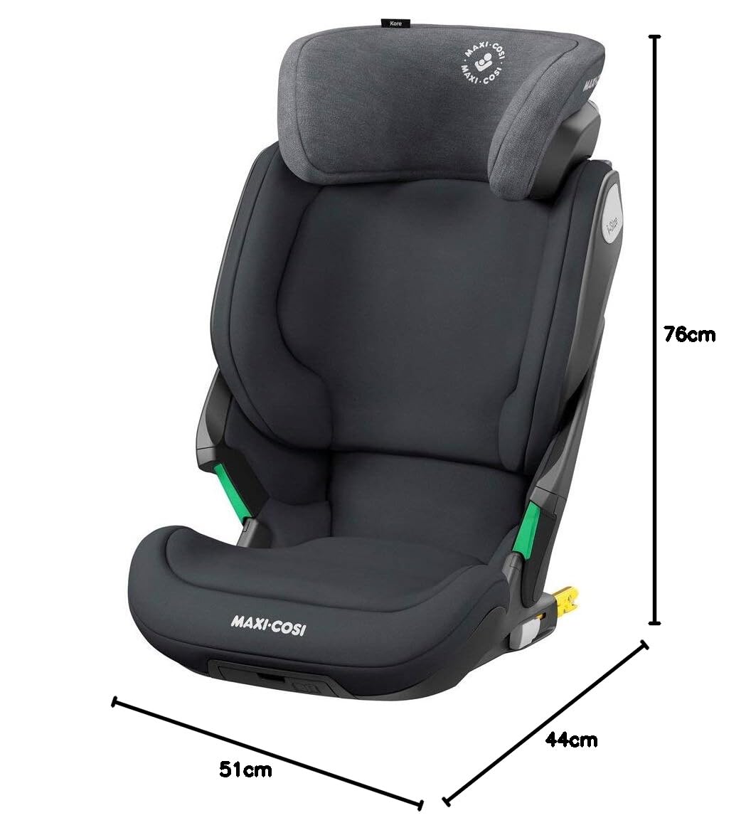 Maxi-Cosi Kore i-Size Seggiolino Auto, 3,5–12 anni, 100–150 cm, Seggiolino ISOFIX, Altezza/larghezza regolabile, Side Protection System Plus, Installazione facile e veloce, Authentic Graphite