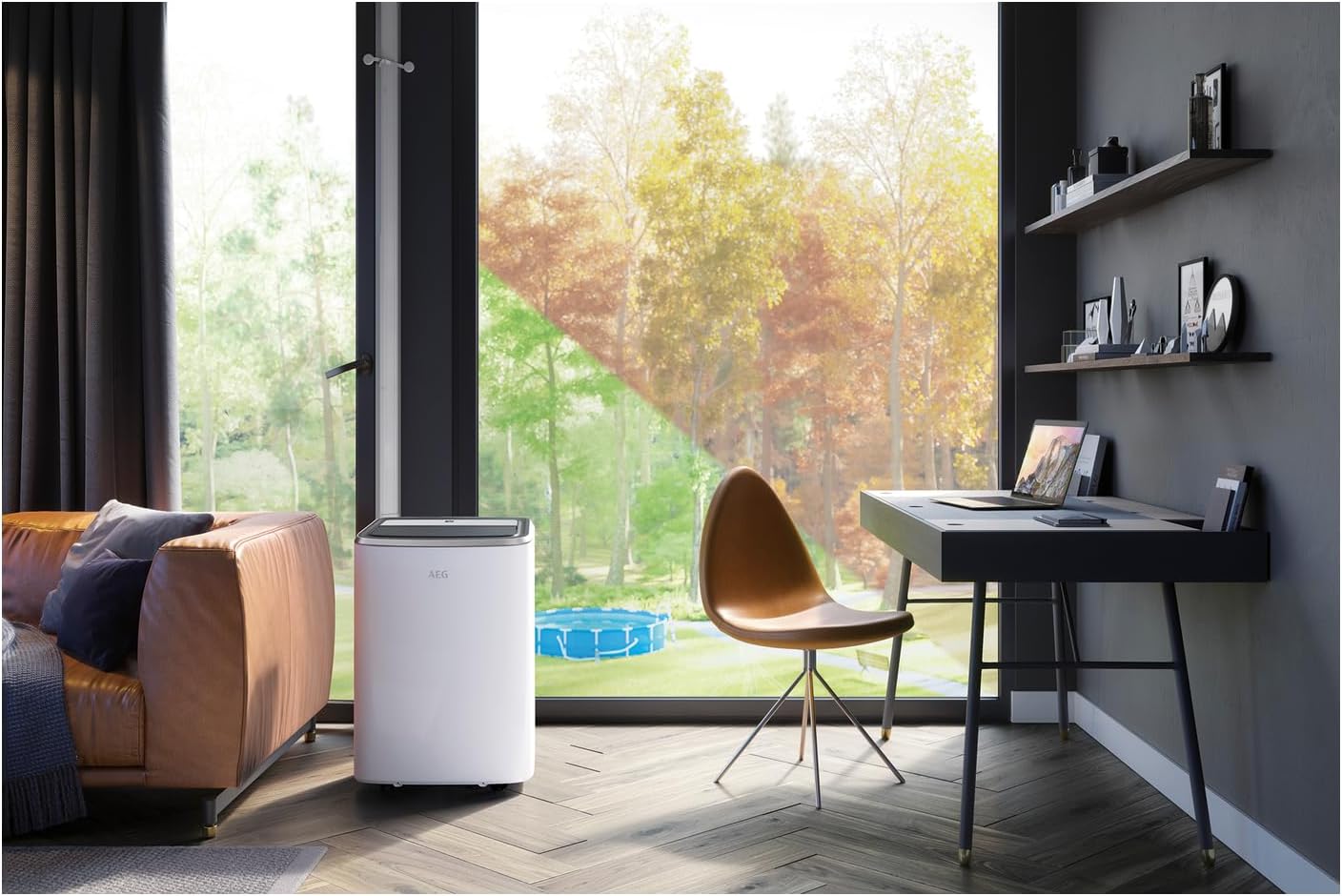 Condizionatore portatile AEG Chillflex Pro AXP26U338CW / display LED / pulsanti touch / telecomando / 30-40 m² / funzione di raffreddamento / ventilatore / funzione di deumidificazione / automatico / bianco/argento/nero