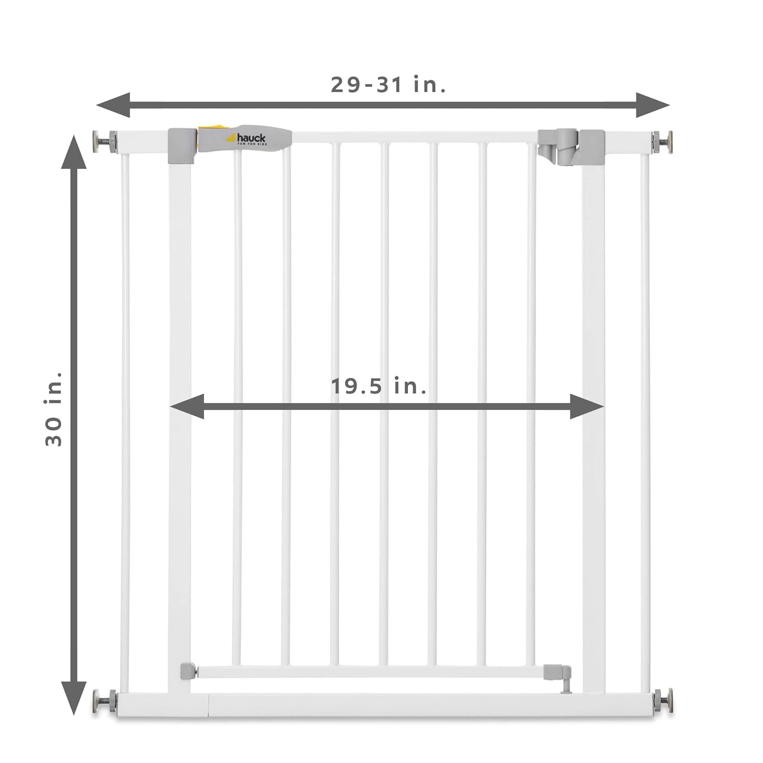 Hauck Cancelletto di Sicurezza / Cancelletto per Porte Open N Stop, per Larghezze 75 - 80 cm, Senza Forare, Apertura a una Mano, Apertura su Due Lati, Metallo, Bianco