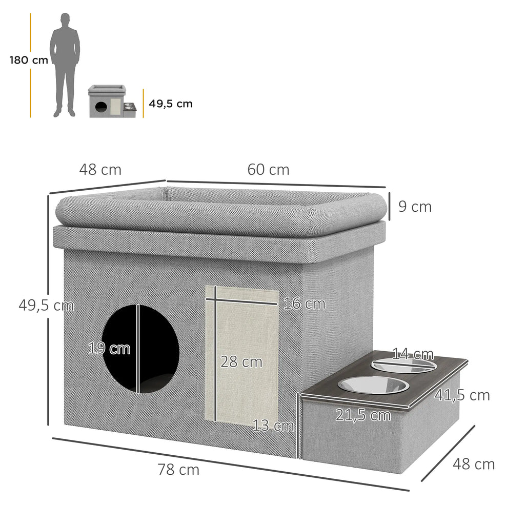 Set di 2 ciotole in acciaio inossidabile grigio 78x48x49,5 cm
