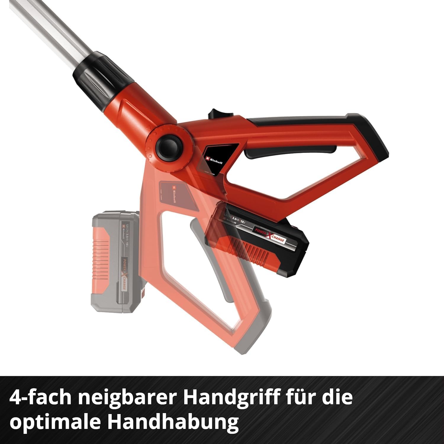 Einhell Tagliasiepi Telescopico a Batteria GE-HH 18/45 Li T-Solo Power X-Change (Li-Ion, 18 V, lunghezza lama 45 cm, lame in acciaio tagliate al laser e levigate al diamante, senza batteria e caricabatterie)