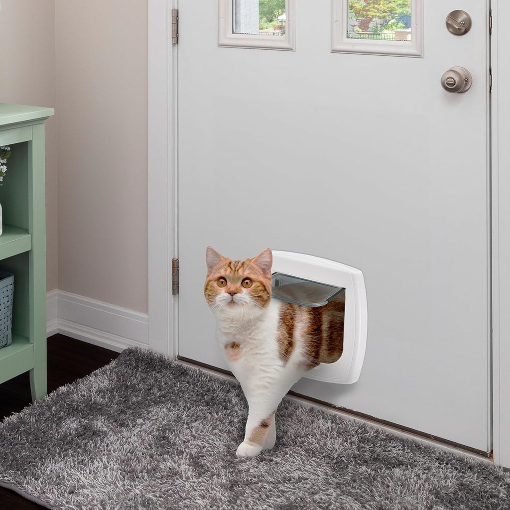 Ferplast Gattaiola per Cani di Taglia Media, Gattaiola per Gatti, Sportello per Animali Domestici a 4 Vie con Ingresso e Uscita Controllabili, con Protezione dalle Correnti d'Aria, Tunnel Completo, Sportello per Cani Swing 11, Grigio