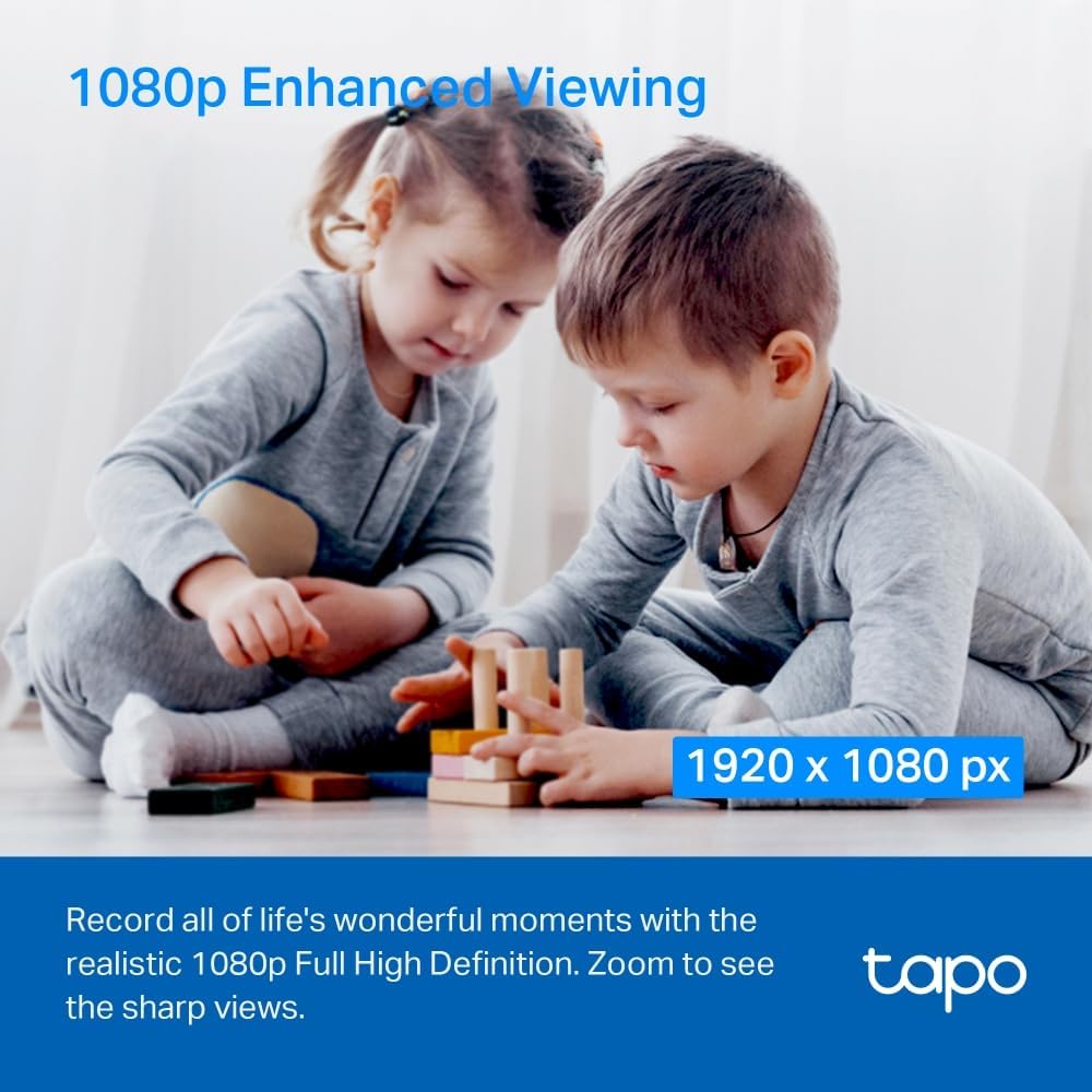 Tapo TP-Link C200P2 360° berwachungskamera für den Innenbereich, 1080P, Nachtsicht, Bewegungserkennung, Zwei-Wege-Audio, kompatibel mit Alexa&Google Assistant, für Babys/Haustiere, 2 stück C200