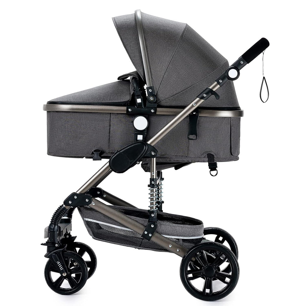 3 in 1 Kombikinderwagen 3 in 1 Reisesysteme Kinderwagen Infant Hochlandschaft Liegender Buggy Kinderwagen Neugeborenen Kinderwagen Faltbarer Standardkinderwagen (906 White)