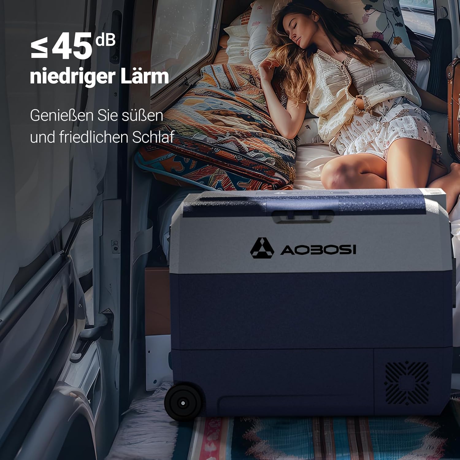 AAOBOSI Frigo Box a Compressore 36 L, Frigo Portatile per Auto con Controllo App WiFi, 12/24 V e 100-240 V, fino a -20 °C per Auto, Camion, Barca, Camper, Campeggio, Doppia Zona