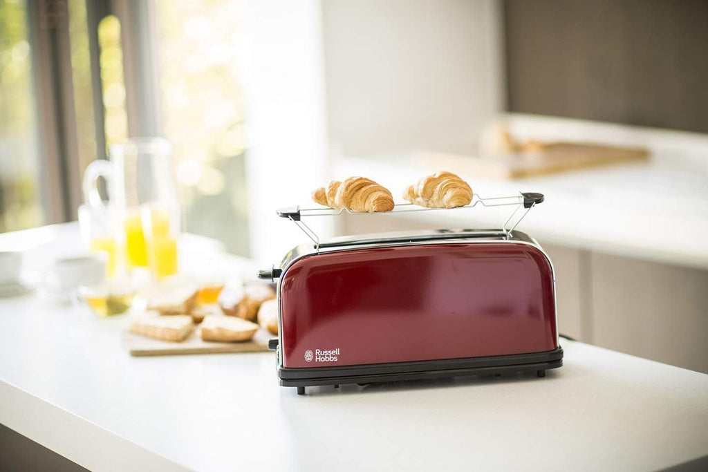Russell Hobbs Set Colazione Colours+ Rosso: Macchina da caffè [Timer digitale, Doccetta per estrazione e aroma ottimali] 24031-56 + Bollitore [1,7l, 2400W] 20412-70 + Tostapane [per 2 fette] 26554-56