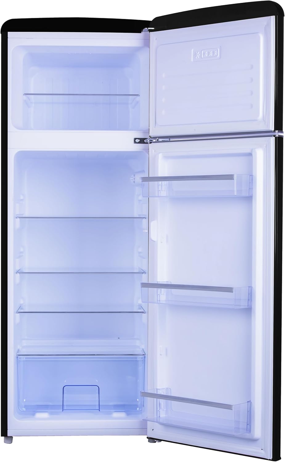 Amica KGC 15632 T Frigorifero con congelatore Retro / Ice Blue (Turchese) / 144 cm (A) x 55 cm (L) x 62 cm (P) / Design retrò / Frigorifero con congelatore
