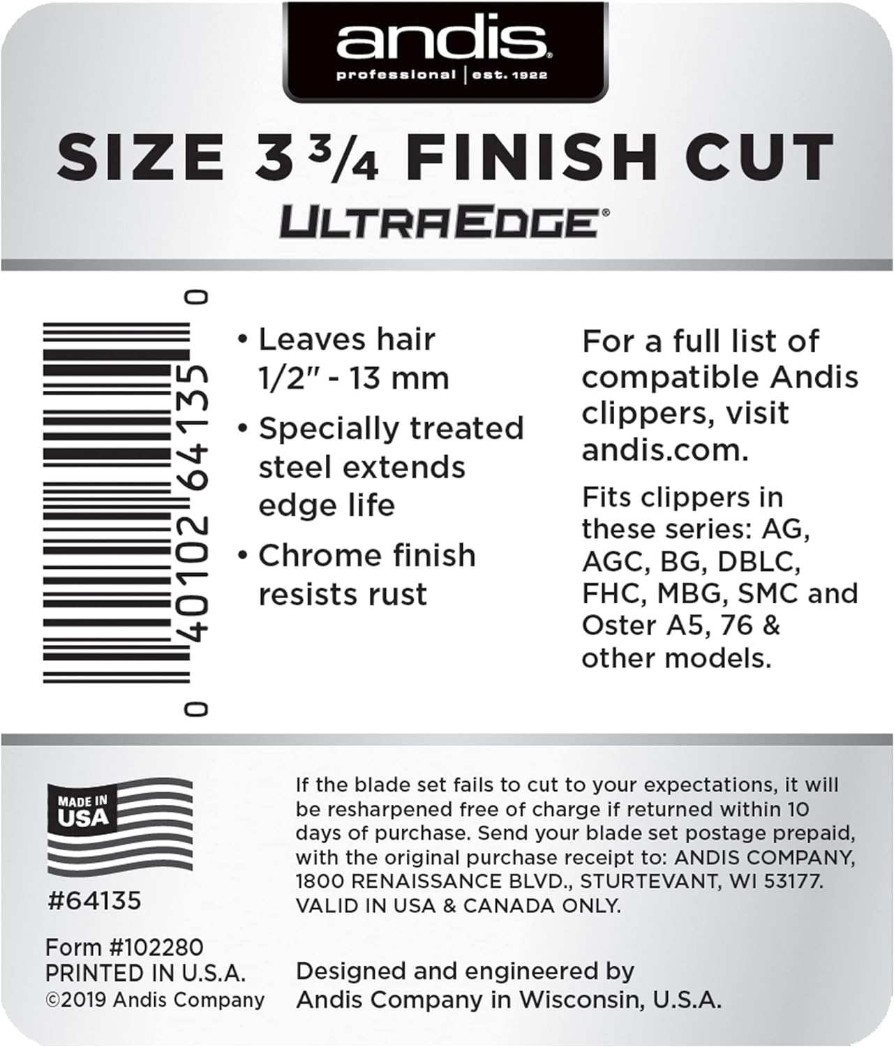 Andis Ultraedge Scherblatt 3 3/4 FC