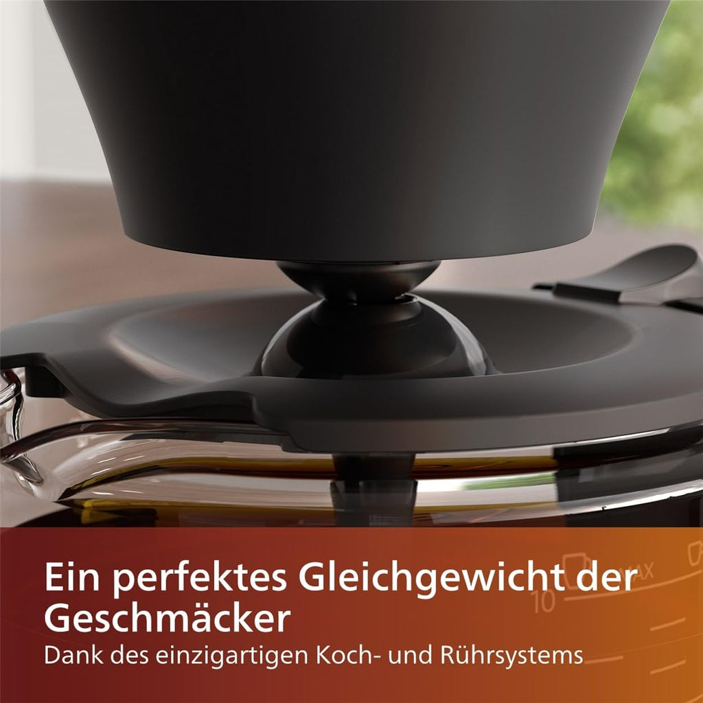 Philips Macchina da caffè con filtro All-in-1 - macinacaffè conico integrato per caffè appena macinato - doppio contenitore per chicchi, caraffa in vetro da 1,25 l, impostazione personalizzata dell'intensità (HD7900/50)