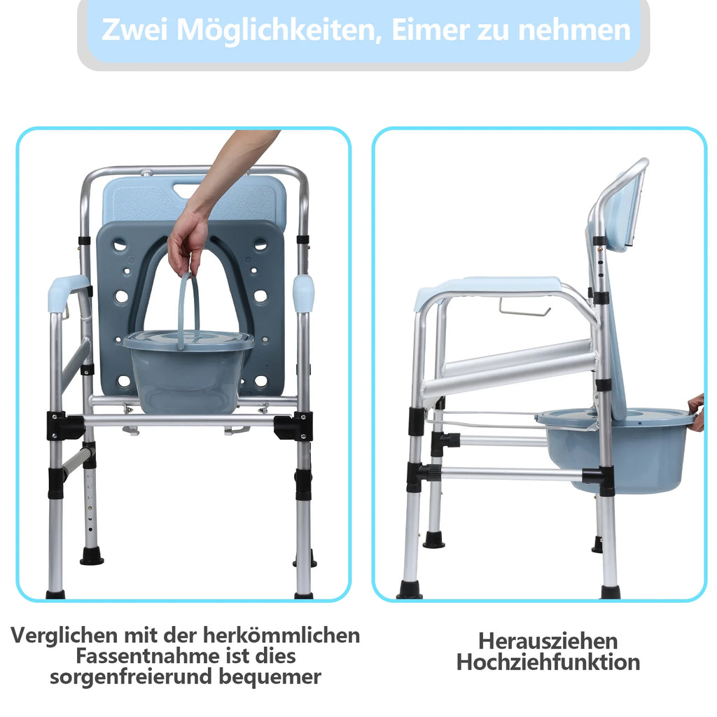 Sonnewelt Sedia comoda regolabile in altezza con sedia WC inclusa