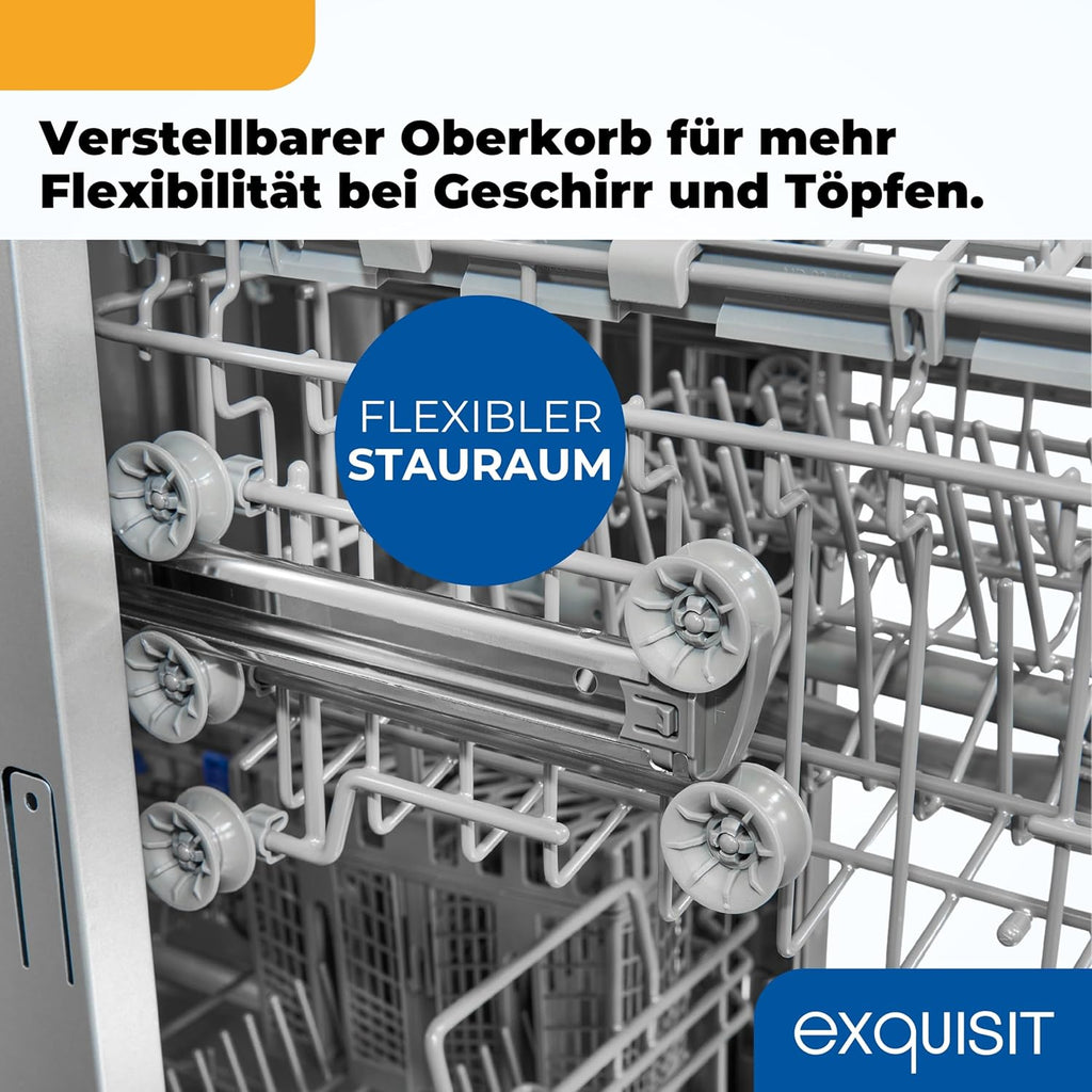 Exquisit Lavastoviglie, 9 Coperti, Lavastoviglie 45 cm, Power+, Modalità ECO, Lavastoviglie 45 cm, GSP59109-030E argento