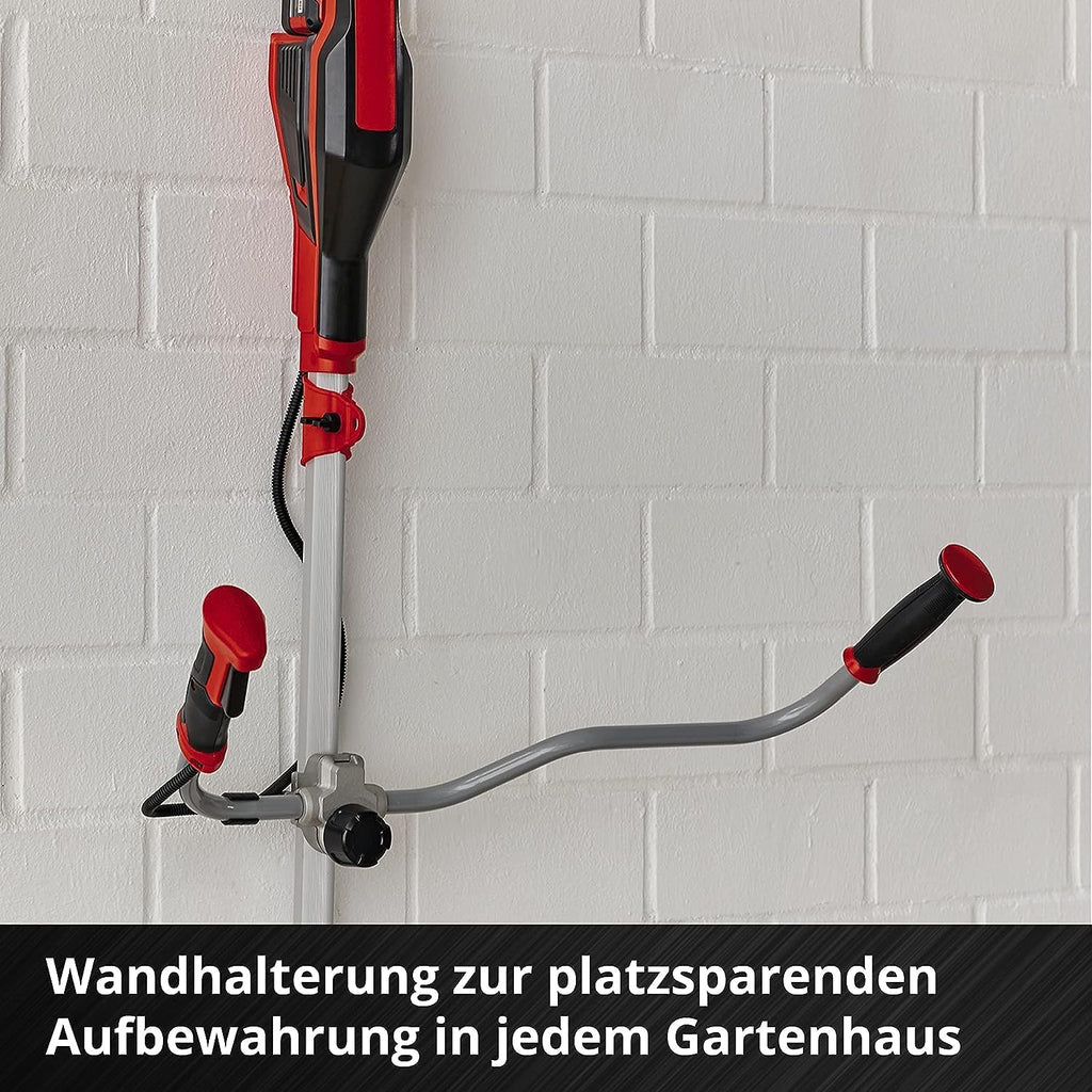Decespugliatore a batteria Einhell AGILLO 18/200 Power X-Change (Ioni di litio, 18V, 7.500 giri/min., filo con alimentazione automatica/lama a 3 denti, motore anteriore, impugnatura a manubrio, senza batteria e caricabatteria)