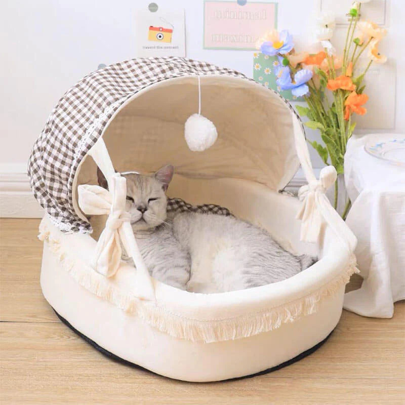 CozyPaws – Komfortables Halb-Katzenbett für entspannte Nickerchen