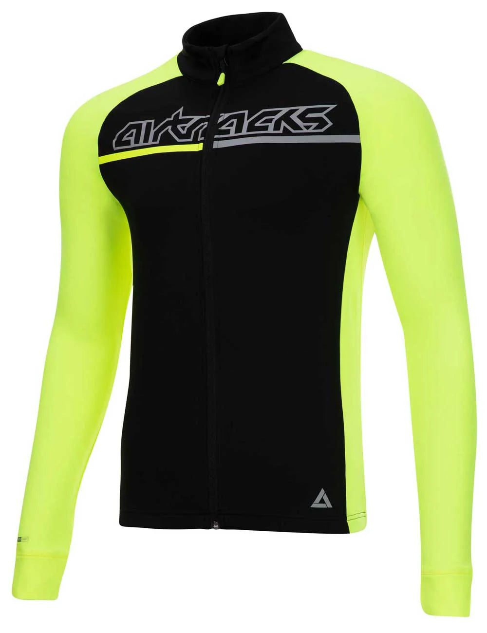 Herren Winter Thermo Fahrradtrikot Set Pro Team II Schwarz - Neon