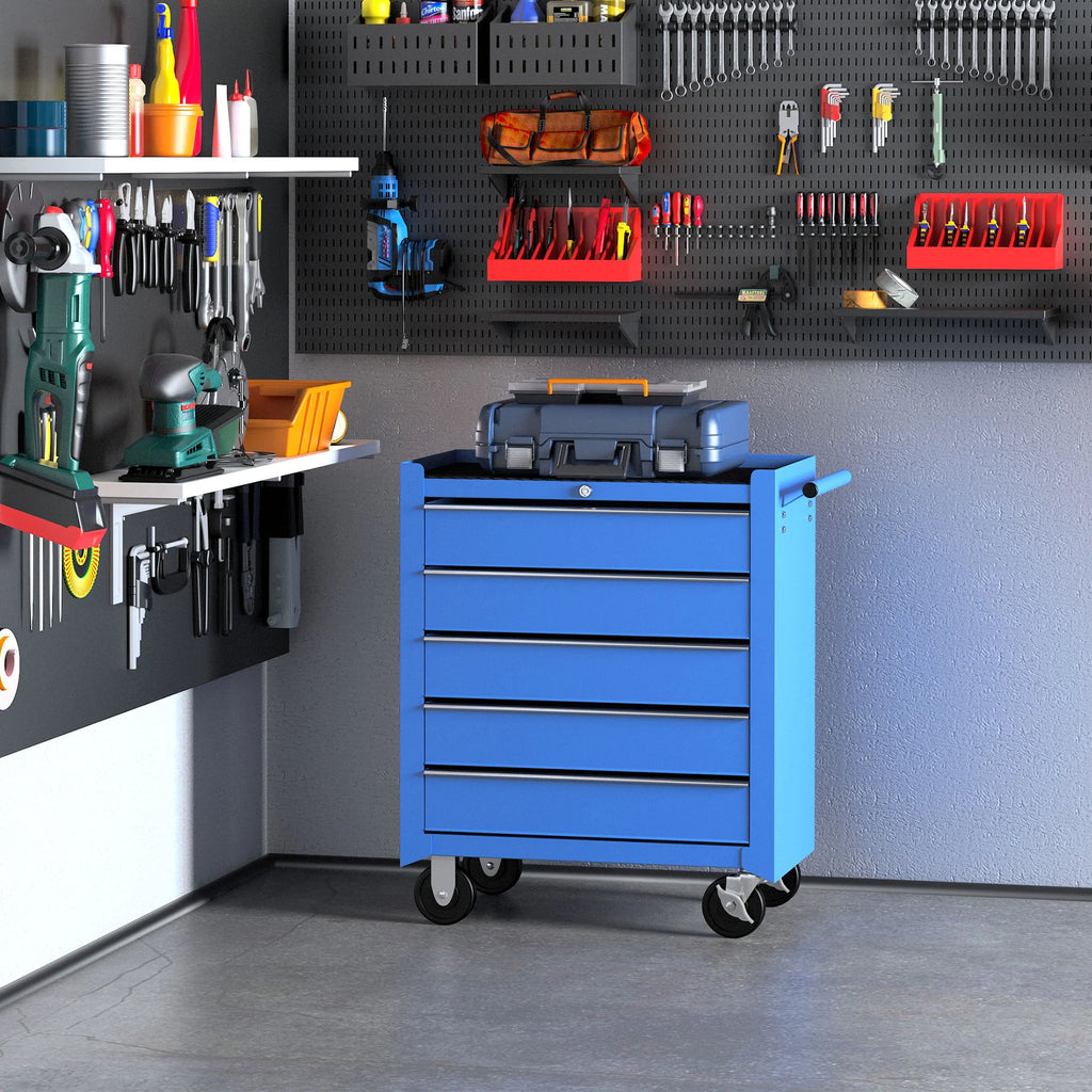 HOMCOM Carrello portautensili da officina, richiudibile con ruote
