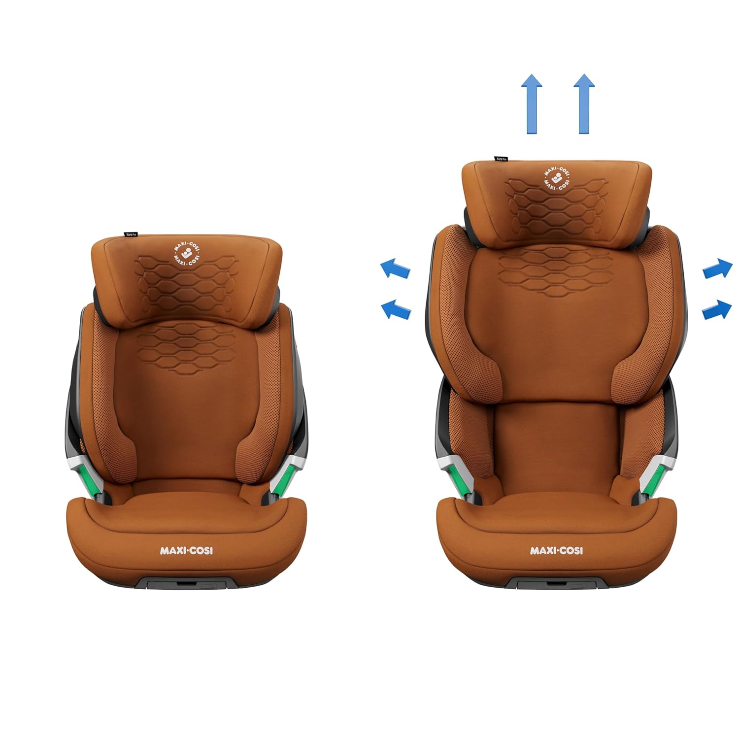Seggiolino Auto Maxi-Cosi Kore Pro i-Size, 3.5–12 Anni, 100–150 cm, Luce ClickAssist, Altezza/Larghezza Regolabili, Sistema di Protezione Laterale+, Authentic Cognac