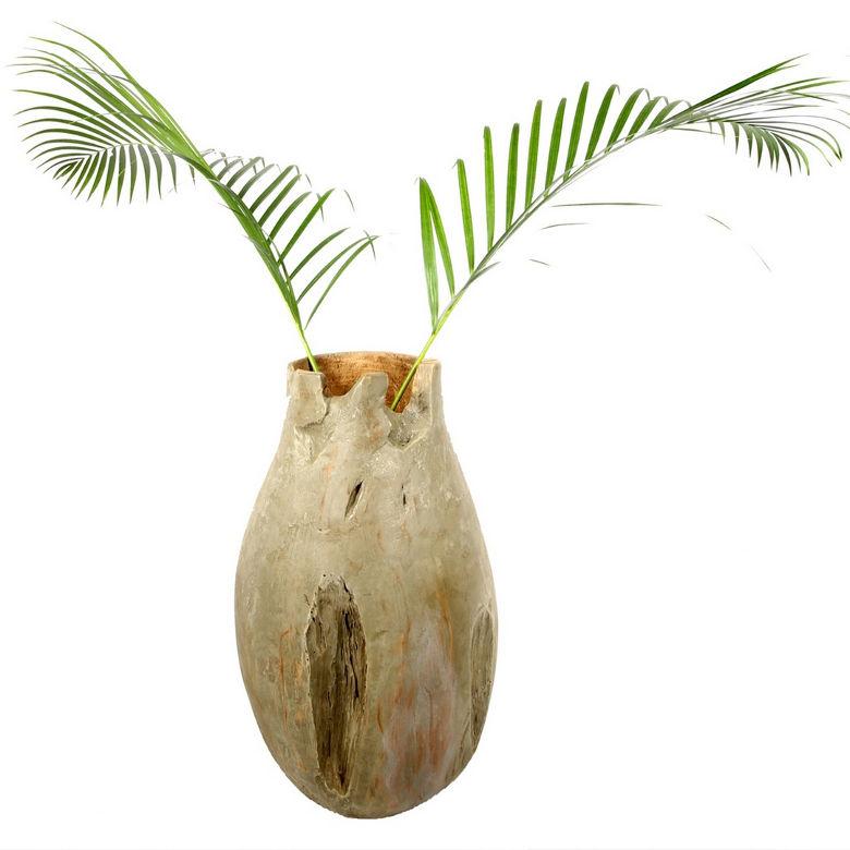 Teakholz Vase MORTAR Hhe 40cm