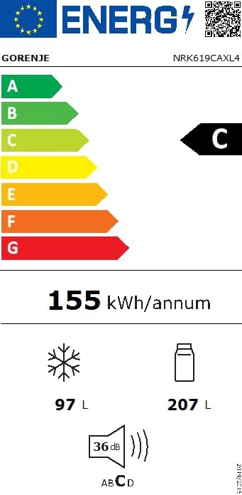 Gorenje RK 418 DPW4 Frigorifero-Congelatore, Classe Energetica D, Vano Verdura CrispZone, Cerniera Porta, Reversibile, Illuminazione Interna LED, Vano Frigorifero 198 Litri, Vano Congelatore 71 Litri, Bianco