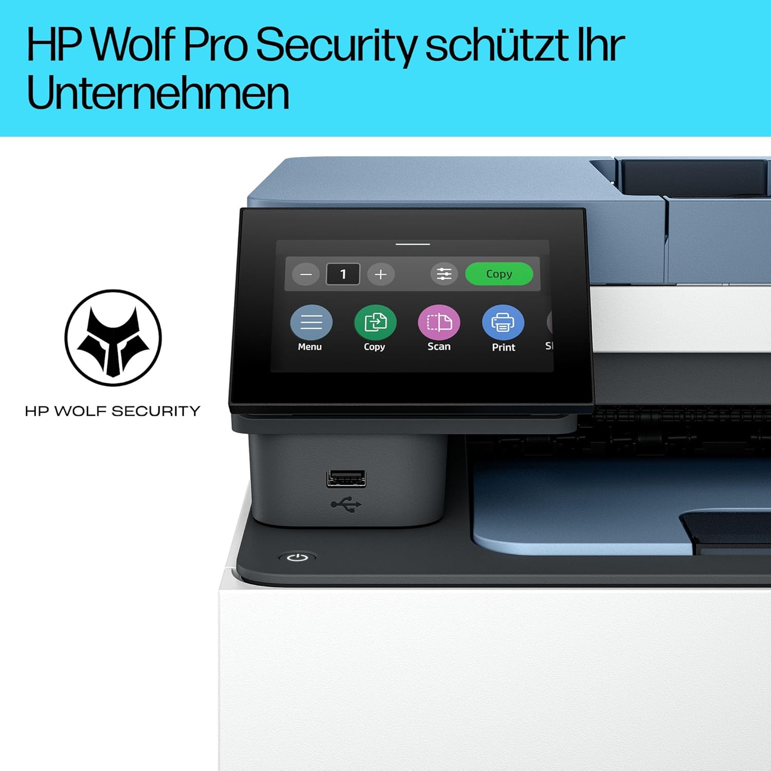 Stampante laser multifunzione a colori HP Color LaserJet Pro MFP 3302fdwg, Fax, Stampa automatica fronte/retro, Touchscreen, Wi-Fi, Ethernet, USB, HP Wolf Pro Security