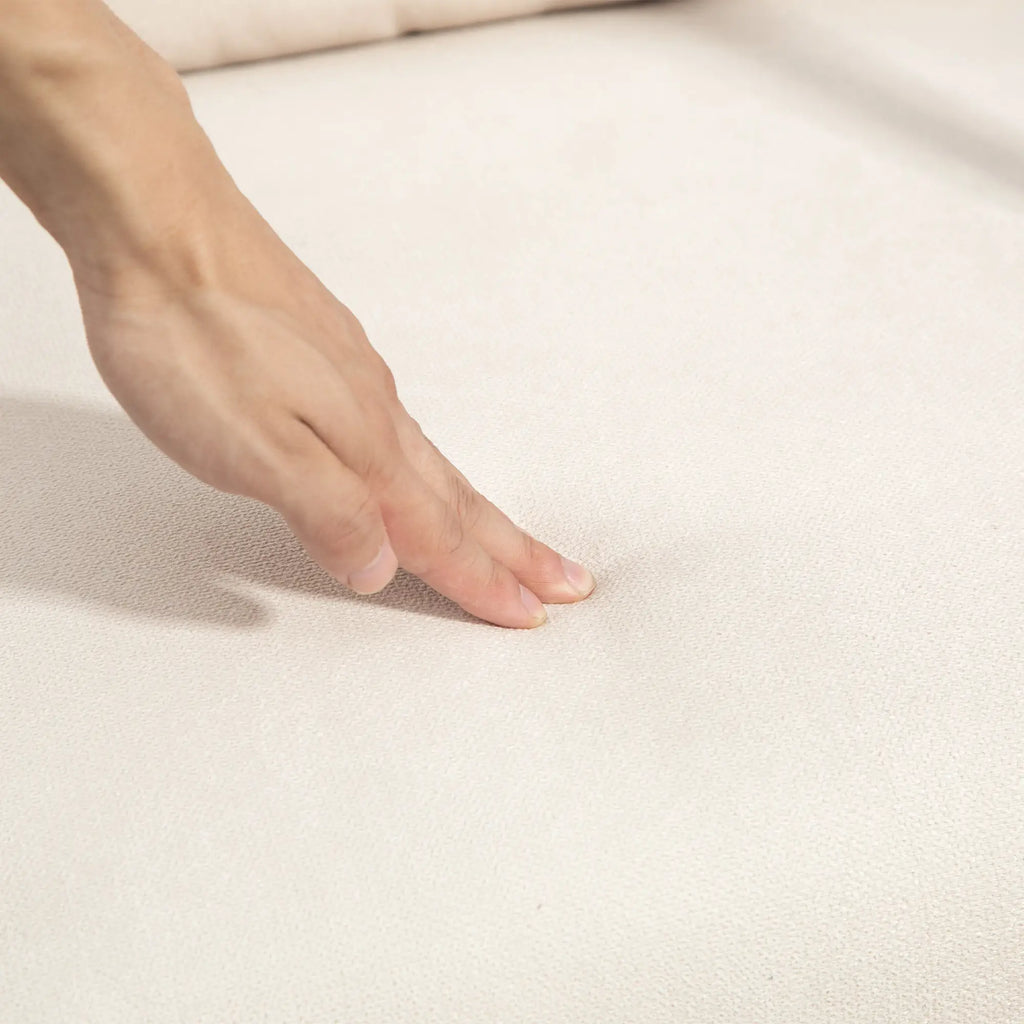 HOMCOM Poltrona a dondolo con pouf, dondolio rilassante, bianco crema