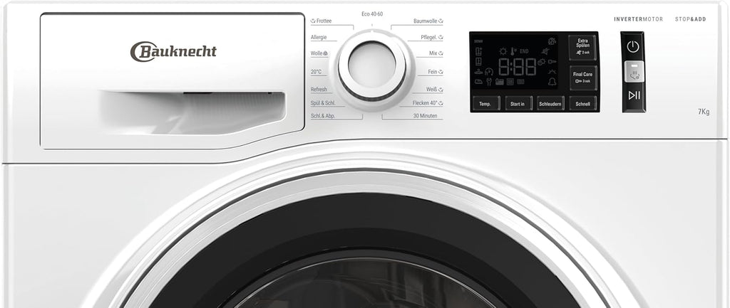 Bauknecht W Active 8A Lavatrice a carica frontale/ 8kg/ potente rimozione delle macchie/ programmi a vapore/ opzione Steam Hygiene/ classe di efficienza energetica A/ funzione Stop&Add/ motore ProSilent [Classe energetica A]