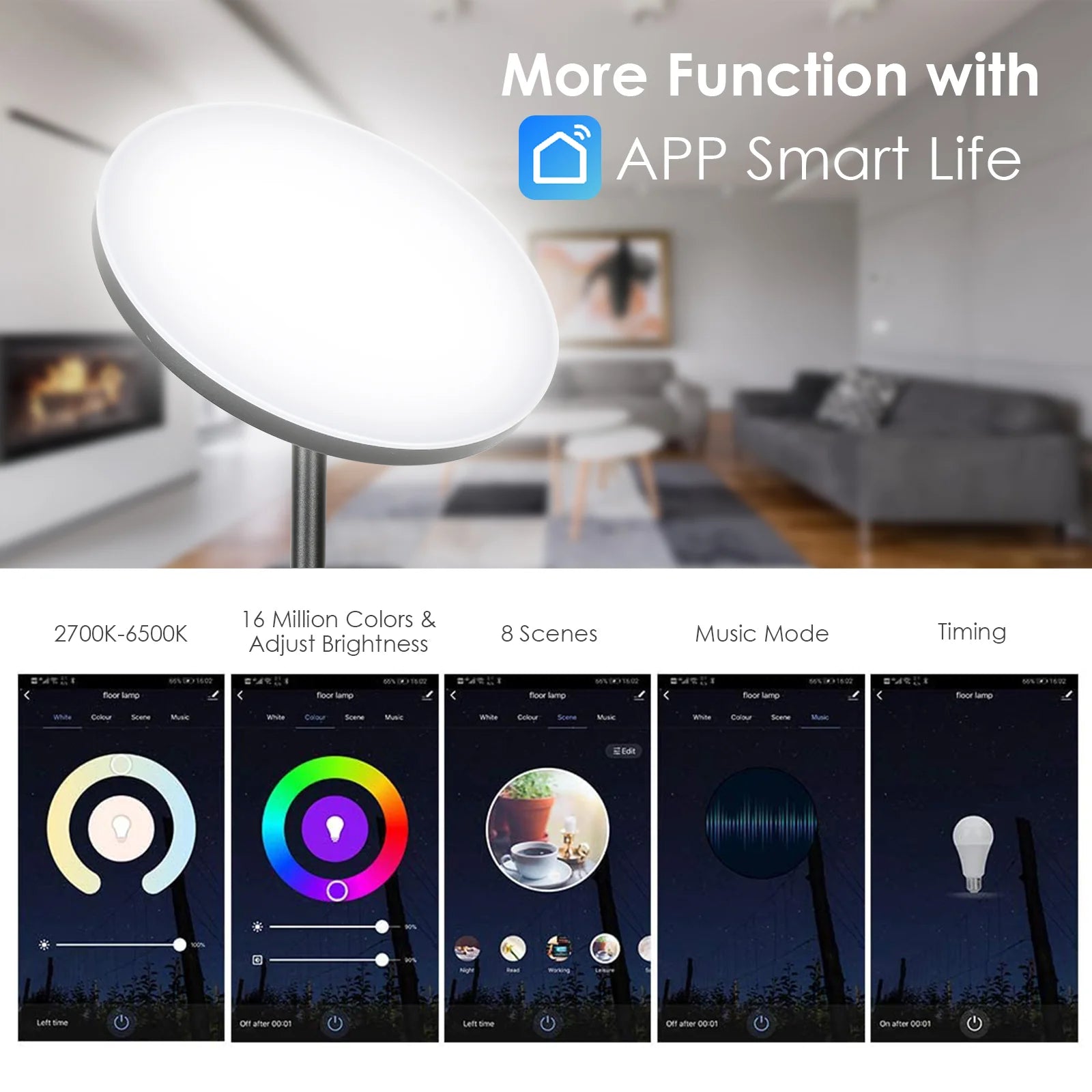 Sonnewelt Lampada da terra a LED dimmerabile RGB 24W