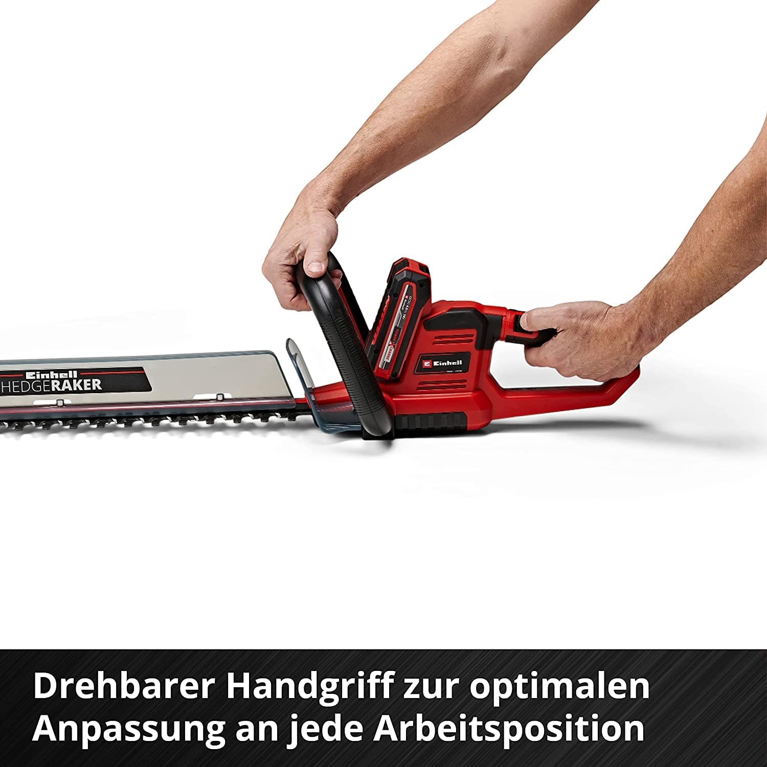 Einhell Tagliasiepi a batteria GE-CH 18/60 Li-Solo Power X-Change (18 V, lunghezza di taglio 60 cm, distanza denti 22 mm, impugnatura orientabile, inclusa protezione antitaglio, senza batteria)