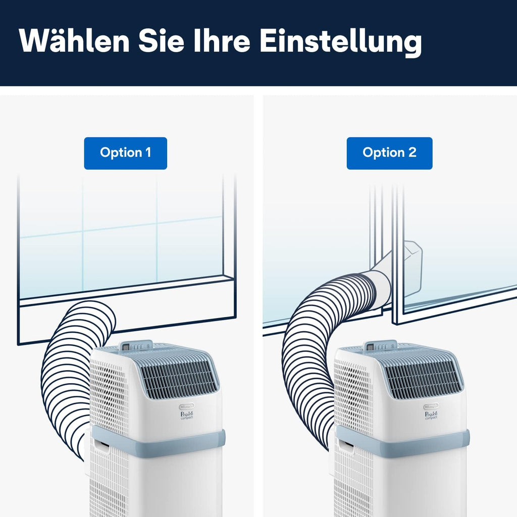 De'Longhi Pinguino PAC EM82, Condizionatore Portatile per ambienti fino a 80 m, 9.400 BTU, 2,4 kW, 63 dB, Funzione Deumidificatore, Classe Energetica A, Timer 24h, Bianco