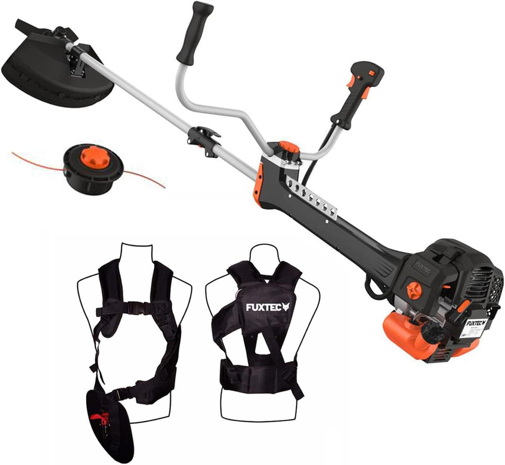 FUXTEC Decespugliatore Professionale a Benzina FX-PS162 – Decespugliatore Professionale da 62cc, Filo e Bretella di Trasporto Comfort – Tagliabordi con Sistema Antivibrazione – Decespugliatore a 2 Tempi con Bobina a Filo