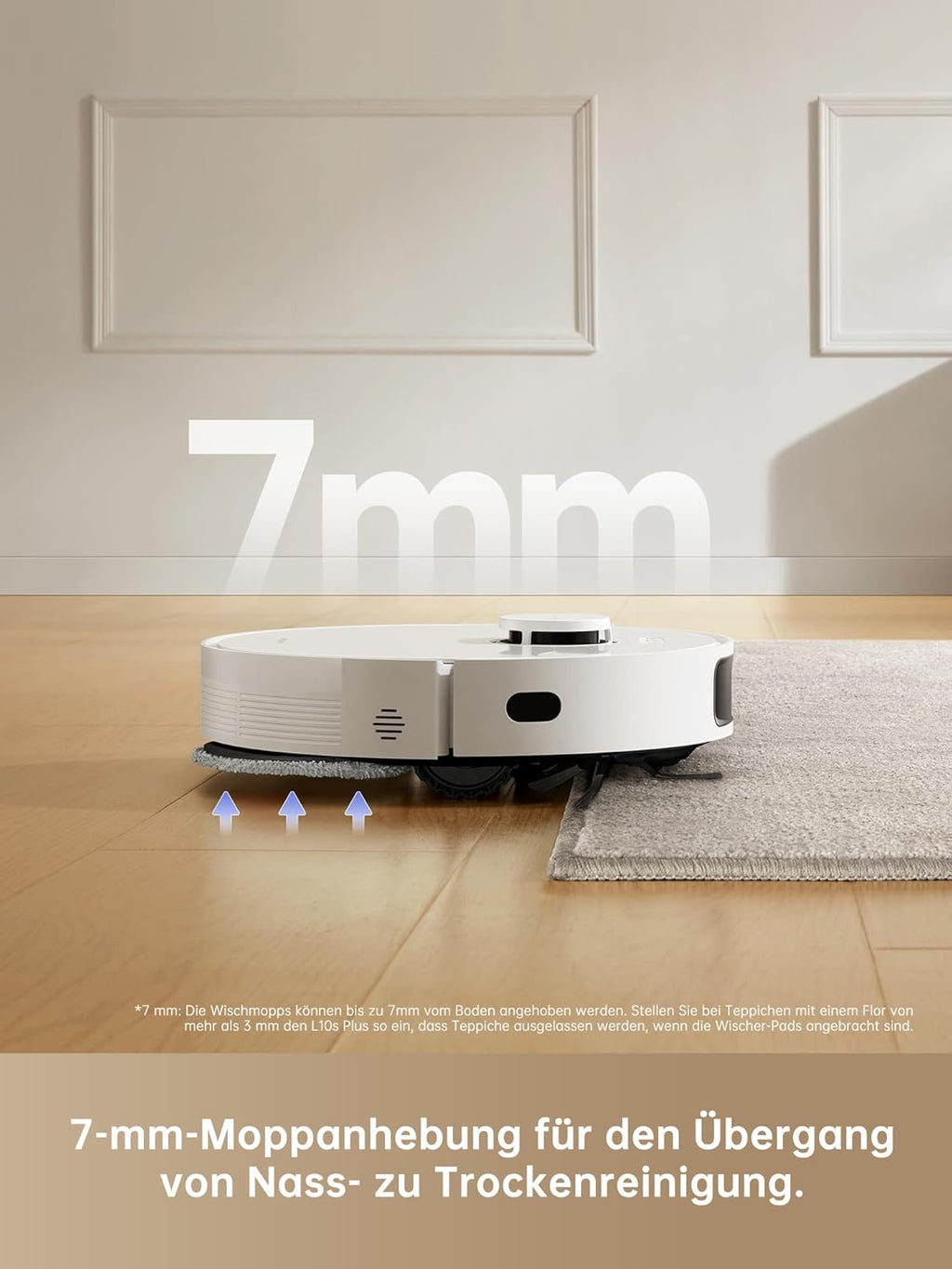 dreame L10 Prime Saugroboter und Wischroboter mit Automatischer Waschstation von Wischpads, 7mm Mopanhebung, LDS Navigation, 4000Pa Saugleistung, 3D Mapping, WiFi/APP