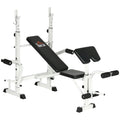 HOMCOM Trainingsbank höhenverstellbar mit Beinpresse und Bizepscurl