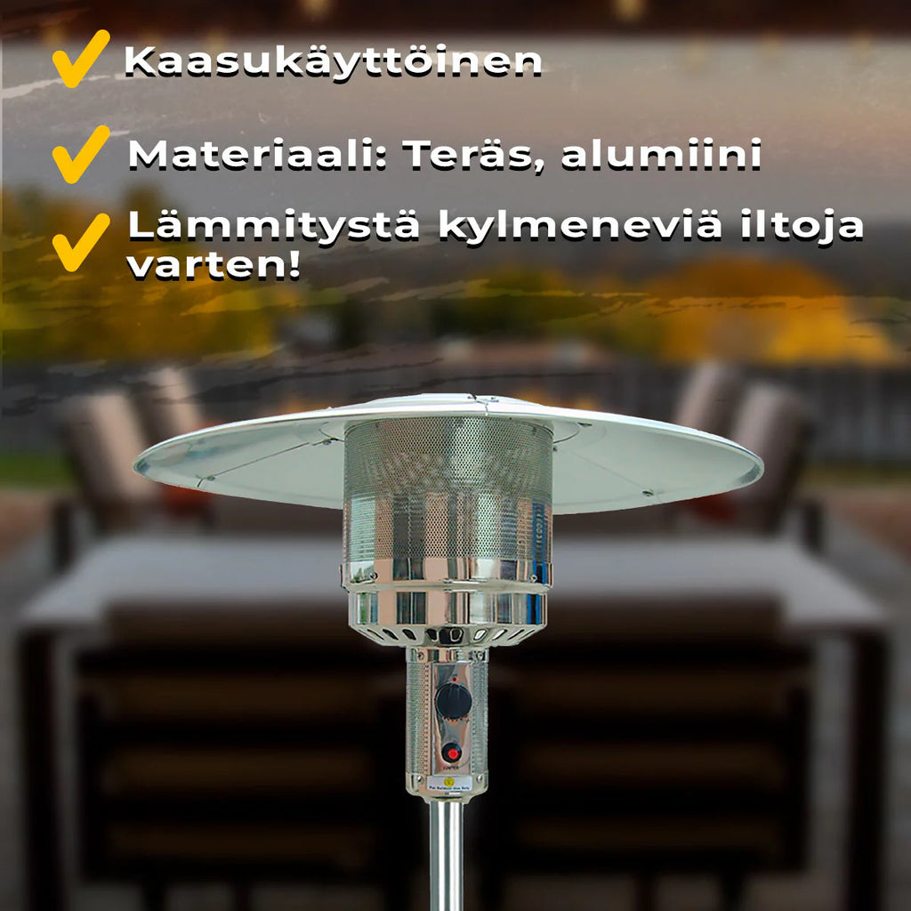 Fornorth Heizstrahler a stelo Patio 13 kW a gas, in acciaio inox
