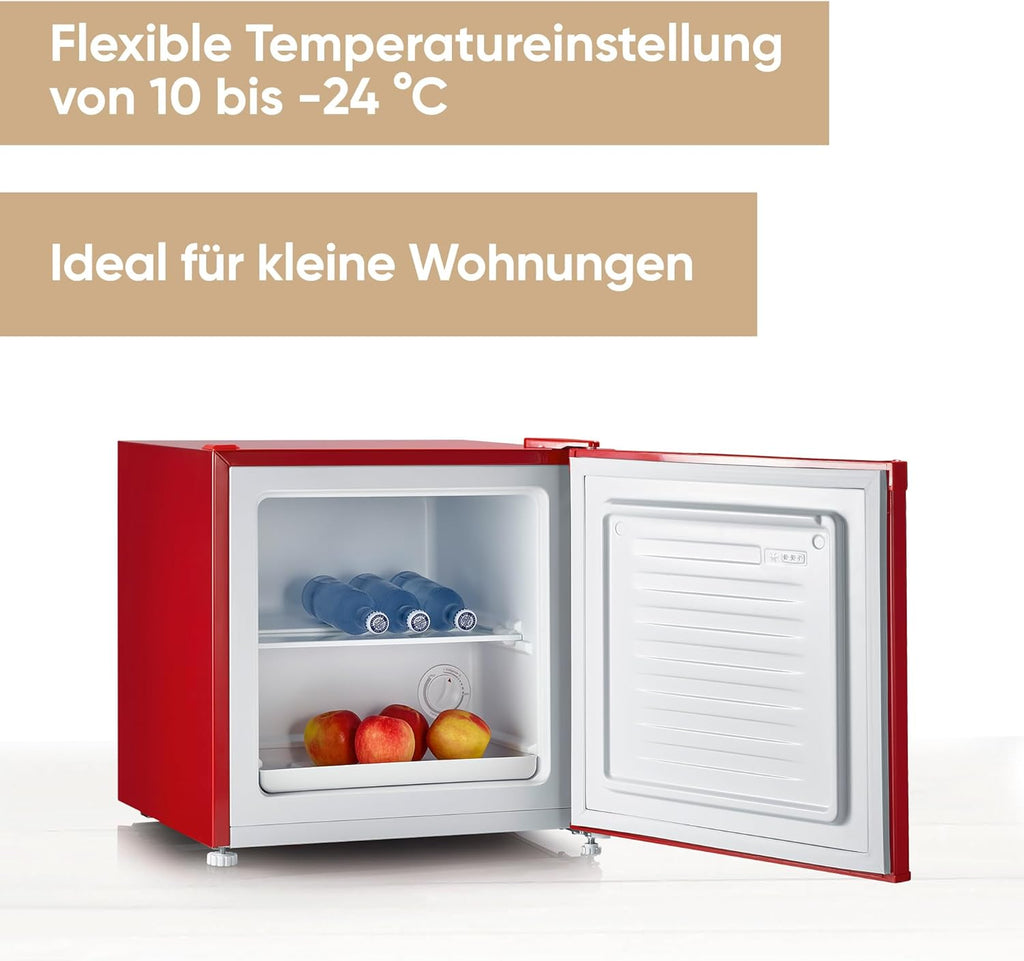SEVERIN Mini Frigorifero/Congelatore Retrò (31 l), Congelatore piccolo, Minifrigo con controllo flessibile della temperatura, Frigo da tavolo, nero, GB 8880