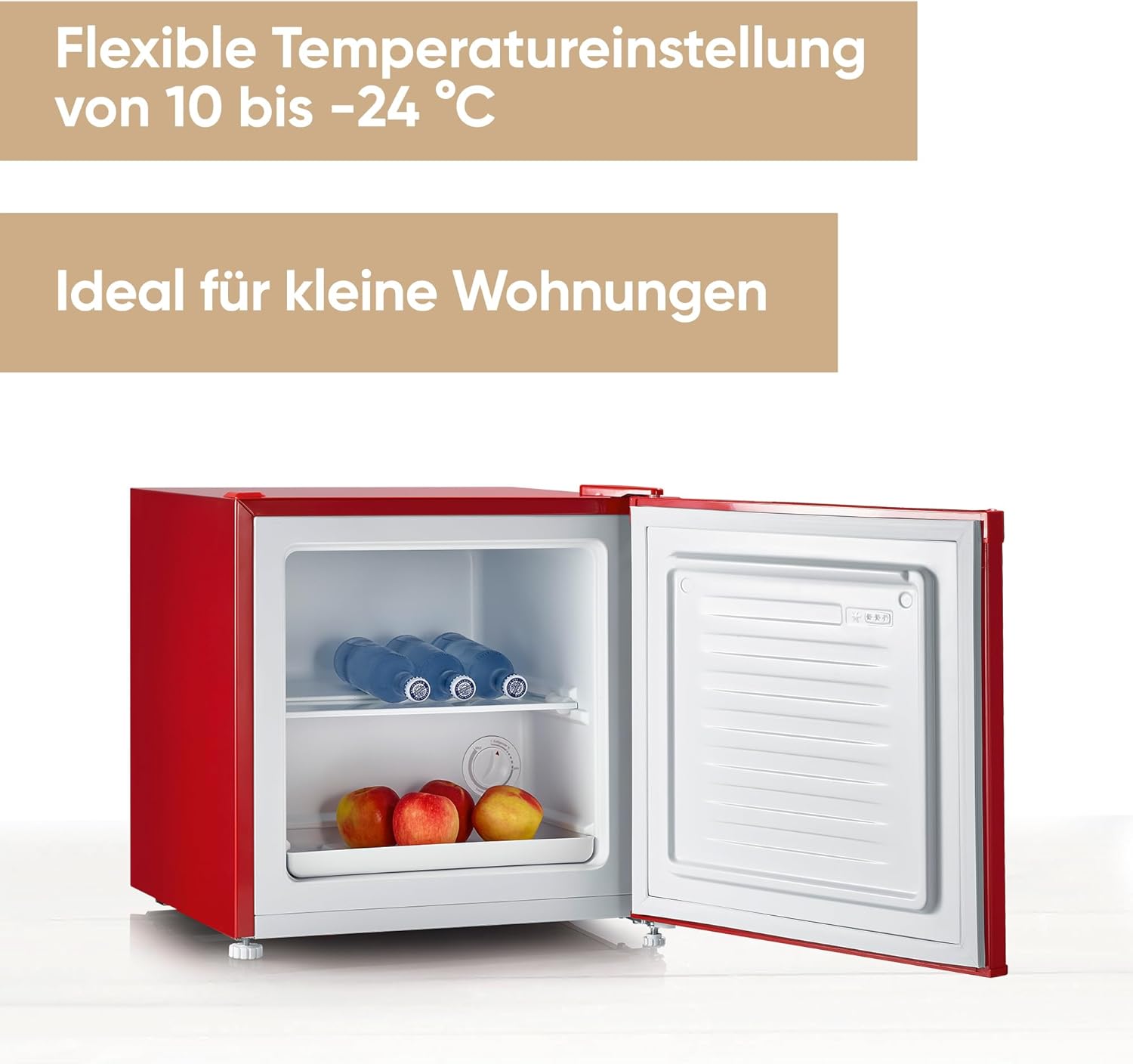 SEVERIN Mini Frigorifero/Congelatore Retrò (31 l), Congelatore piccolo, Minifrigo con controllo flessibile della temperatura, Frigo da tavolo, nero, GB 8880