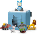 Toniebox Extrapack – Toniebox Starterset Blu con Tonie creativo + 4 statuette sonore Disney Eroi Animali, Audioplayer per audiolibri e canzoni, Musicbox wireless con audiolibro Disney