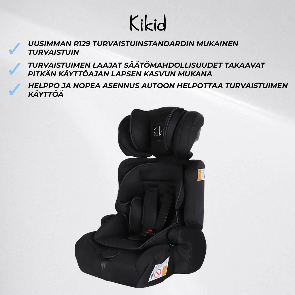 Kikid Kindersitz Basic 76-150cm R129, schwarz