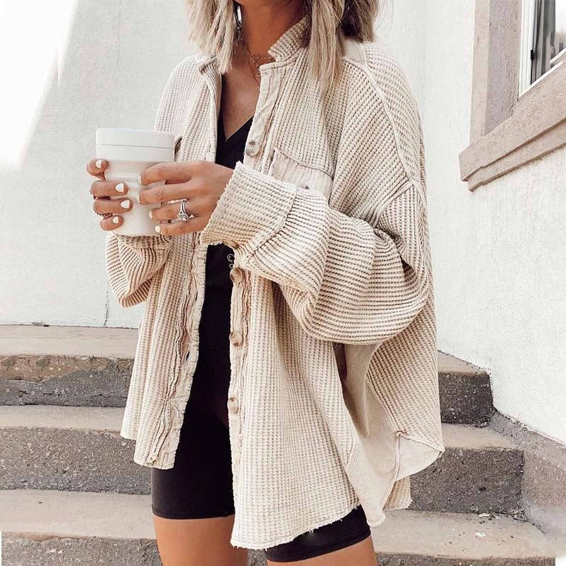 Zoe - Strickjacke mit Rippenbesatz und Knpfen