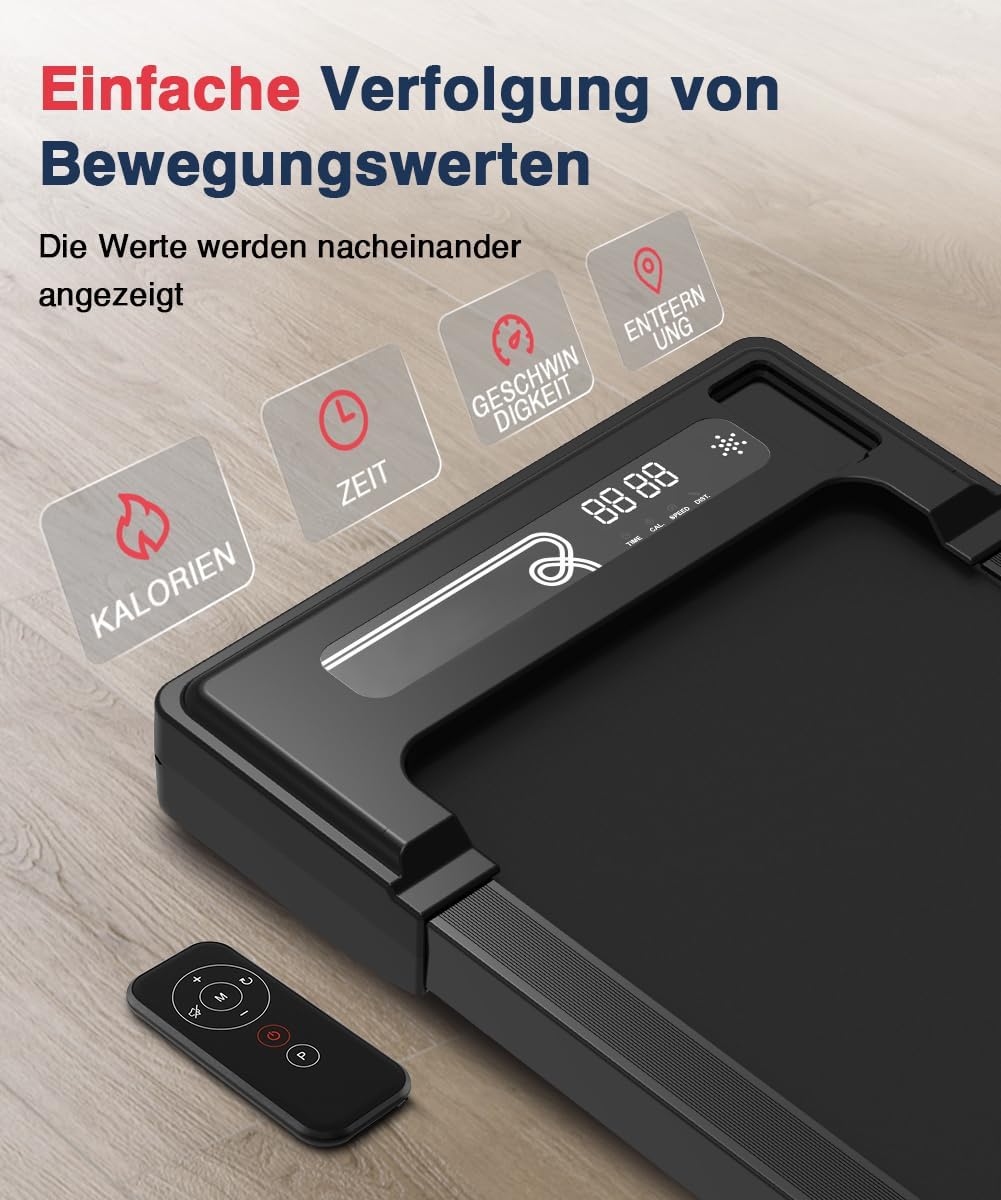 Redliro Tapis Roulant, Tapis Roulant per Casa con Telecomando e Display a LED, Tapis Roulant Compatto e Silenzioso Sottoscrivania per Casa/Ufficio 1-6km/h