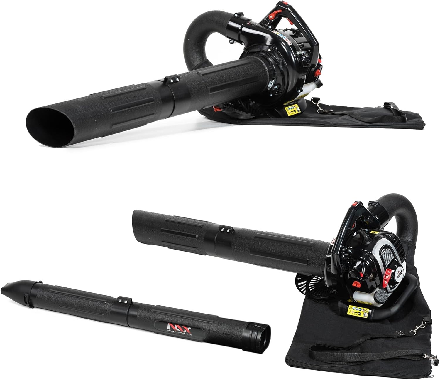NAX Power Products Soffiatore/Aspiratore a Benzina NAX 950V Motore 25 cm3 0,75kW Sacco Raccolta 40l Prodotto con licenza Briggs & Stratton