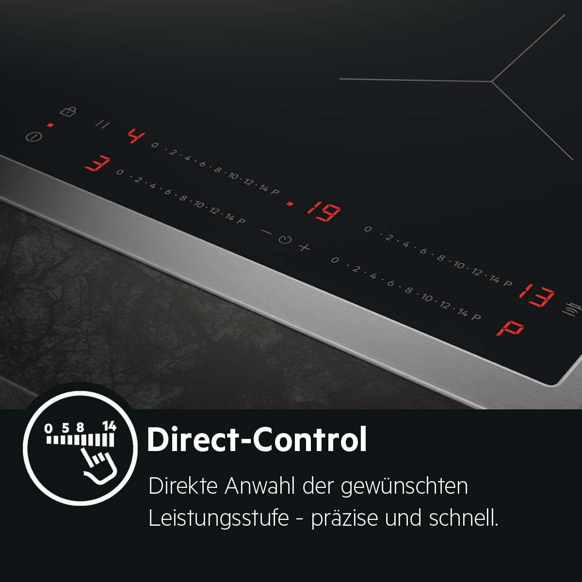 AEG Induktionskochfeld autark 60cm – 4 Flex-Kochzonen mit Powerfunktion für schnelleres Kochen – 14 Stufen – SuperFlat Rahmen – Timer – Touch-Bedienung – kompatibel mit Haubenautomatik – TO64IA0AXB