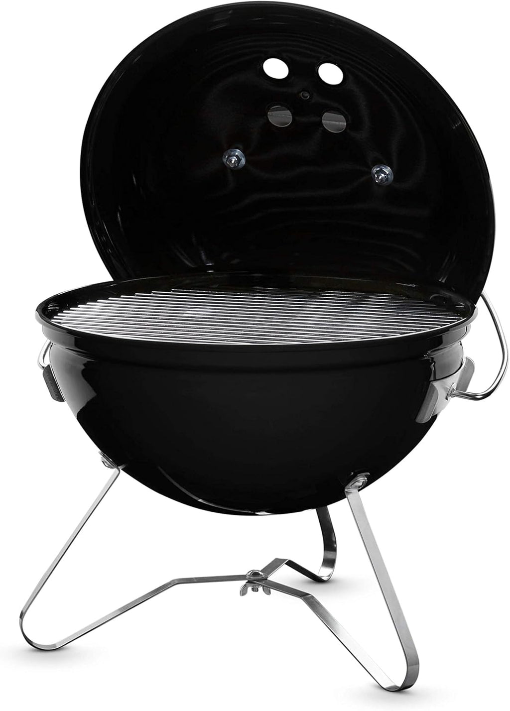 Weber Smokey Joe Premium Holzkohlegrill, Ø 37cm Grillfläche, portabeler BBQ Grill mit praktischem Tragebügel, porzellanemaillierten Deckel & Kessel - Smoke Gray (1126704)