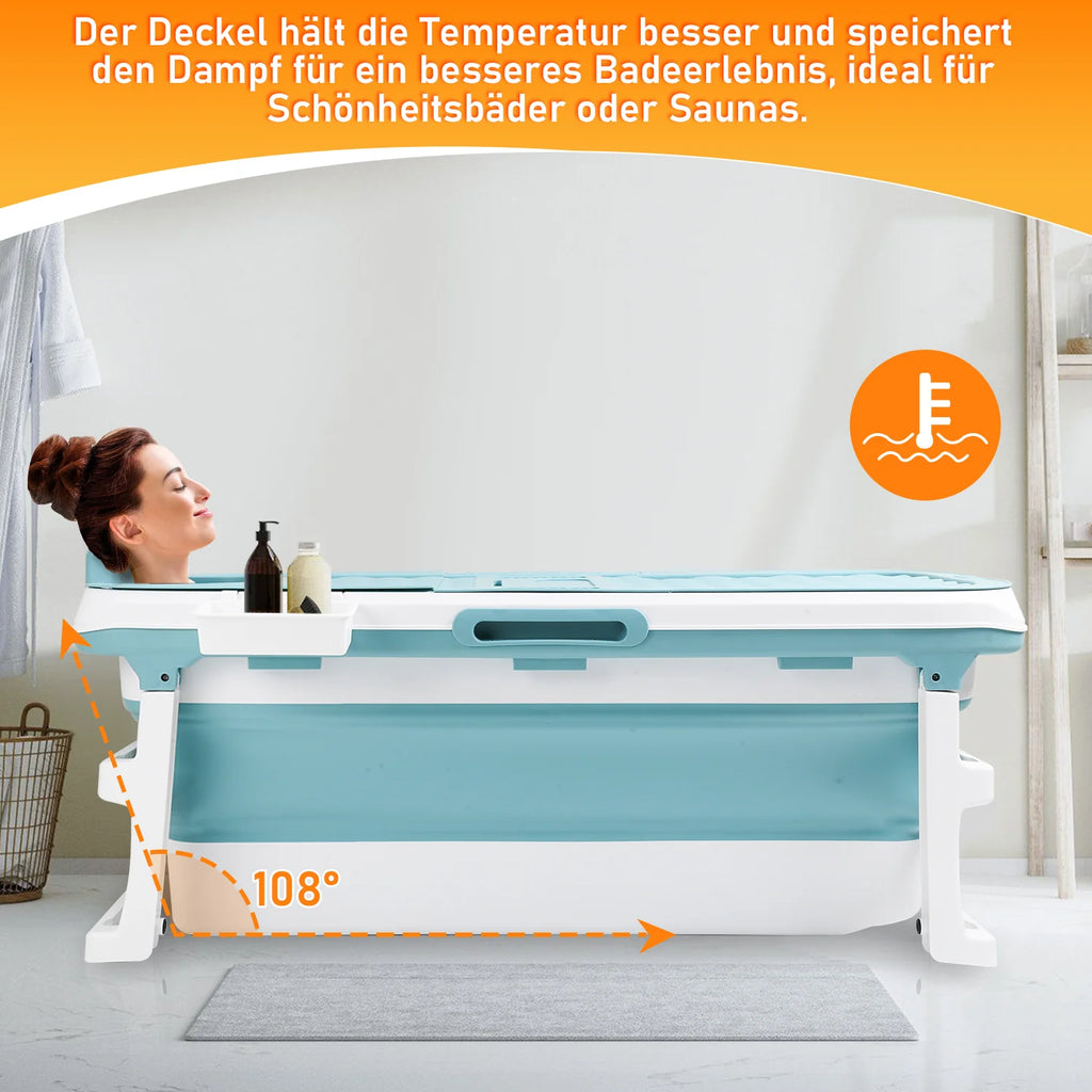 Sonnewelt Vasca da Bagno Pieghevole con Coperchio