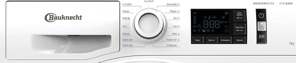 Bauknecht W Active 711 B Lavatrice a Carica Frontale/ 7kg/ 1400 giri/min/Potente Rimozione delle Macchie/Programmi a Vapore/Steam Hygiene con Antivirus/Steam Refresh/Funzione Stop&Add/Motore Dynamic Inverter