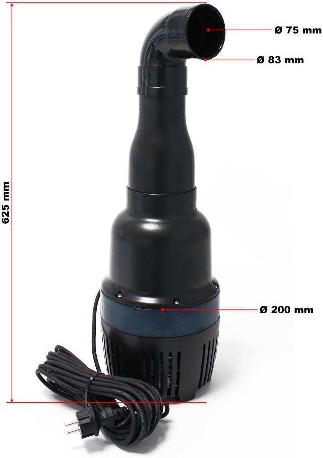 SunSun CEF-30000 Pompa per tubo 30.000 l/h / 200 W Pompa ad alta prestazione per laghetto, Pompa di circolazione con albero in ceramica, Pompa di ricircolo, Filtro per laghetto