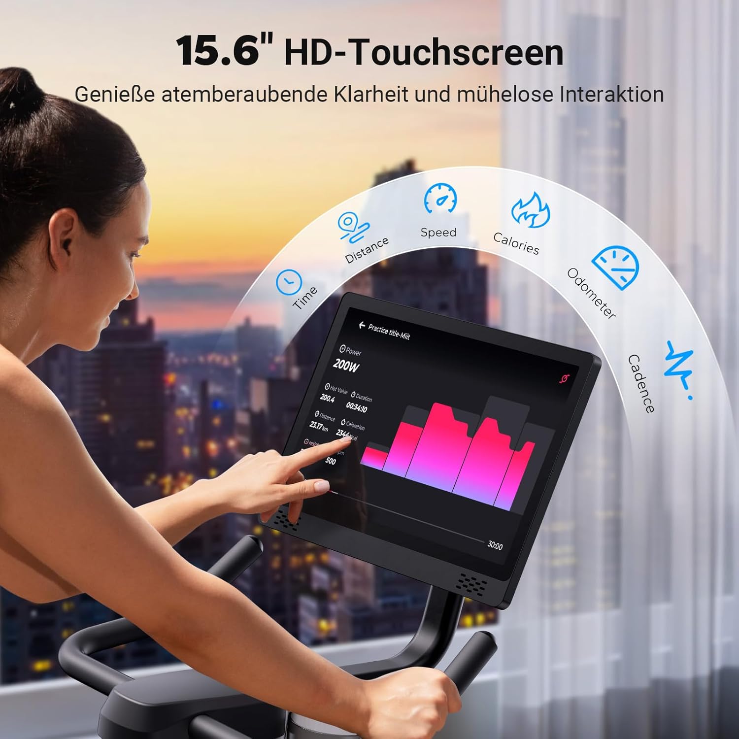 MERACH Cyclette con Resistenza Regolabile, Bici da Allenamento Silenziosa con Monitor LCD Migliorato, Supporto per Tablet, Cyclette da Interno per Cardio Fitness a Casa, App Dedicata, Fino a 136 kg