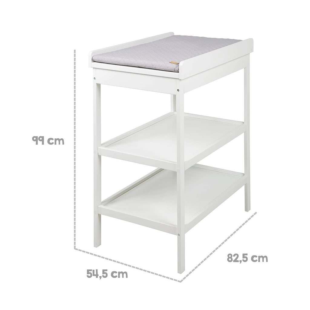 roba Fasciatoio da Bagno Combinato + Materassino Fasciatoio Style grigio - Fasciatoio Mobile Combinato con Vasca Integrata - con piano fasciatoio estraibile - Legno bianco