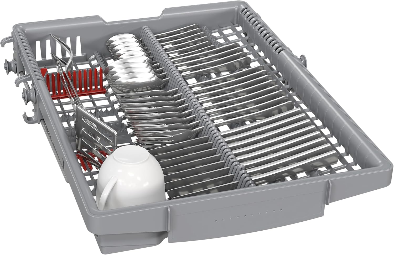 Bosch SPV2IKX10E Serie 2 Lavastoviglie smart a scomparsa totale, larghezza 45 cm, Cestello posate, Extra Asciugatura con la pressione di un pulsante, InfoLight punto luce rosso sul pavimento, AquaStop protezione dai danni causati dall'acqua, Bianco